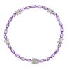 9ct White Gold 0.10ct Brilliant Cut Diamond And Amethyst Bracelet 7"