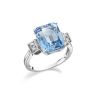 9ct White Gold Blue Topaz And Diamond Ring