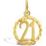 9ct Yellow Gold 21 Rope Pendant