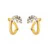 22ct Yellow Gold Cubic Zirconia Twirl Hoop Earrings