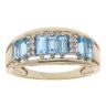9ct Yellow Gold 0.05ct Diamond and Blue Gemstone Fancy Ring