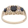 9ct Yellow Gold Cubic Zirconia and Sapphire Dress Ring