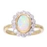 18ct Yellow Gold Opal and 0.35ct Diamond Cluster Ring