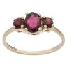 9ct Yellow Gold Garnet Three Stone Ring
