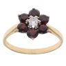 18ct Yellow Gold 0.10ct Diamond And Garnet Ring
