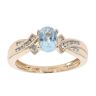9ct Yellow Gold Created Blue Topaz and Diamond Dress Ring