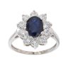 9ct White Gold 1.00ct Sapphire And Diamond Cluster Ring