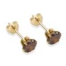 9ct yellow gold 5mm brown CZ stud Earrings