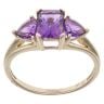 9ct Yellow Gold Three Stone Amethyst Ring