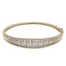 9ct Yellow And White Gold 0.25ct Brilliant Cut Diamond Greek Key Bangle