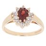 9ct Yellow Gold Garnet And Cubic Zirconia Cluster Ring