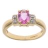 18ct Yellow Gold 0.02ct Diamond And Pink Sapphire Ring
