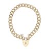 9ct Yellow Gold Heart Lock Charm Bracelet 7.5"