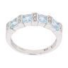 9ct White Gold 0.10ct Diamond And Blue Tourmaline Ring