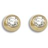 18 Carat Yellow Gold 20pts Rubover Earrings