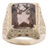 9ct Yellow Gold Smoky Quartz Single Stone Ring