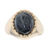9ct Yellow Gold Hematite Centurion Signet Ring