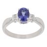18ct White Gold 0.10ct Diamond and Tanzanite Dress Ring