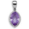 18 Carat White Gold Diamond-10pt Amethyst-1.65ct Pendant
