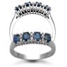 9 Carat White Gold Diamond-12pts & Sapphire Ring