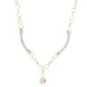 14ct Yellow and White Gold Bar and Heart Chain 20"