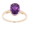 9ct Yellow Gold Amethyst Solitaire Ring