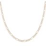 9ct Yellow and White Gold Figaro Chain 18"