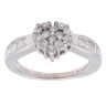 18ct White Gold 0.50ct Brilliant And Baguette Cut Diamond Cluster Ring