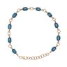 9ct Yellow Gold Blue Topaz And Cubic Zirconia Bracelet 8"