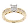 18ct Yellow Gold Princess And Brilliant Cut Diamond Cluster Ring