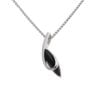 9ct White Gold Onyx Pendant and Chain 16"