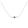 9ct Yellow Gold 0.01ct Diamond and Sapphire Pendant and Chain 18"