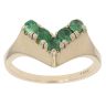 9ct Yellow Gold Emerald Wishbone Ring