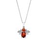 Sterling Silver Baltic Amber Bumblebee Pendant Necklace