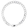Silver Flat Curb Bracelet 8" By Icesia
