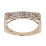 9ct Yellow Gold 0.20ct Diamond Two Row Fancy Ring
