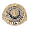 18ct Yellow Gold Cubic Zirconia Medusa Greek Key Ring