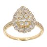 18ct Yellow Gold 1.05ct Diamond Cluster Pear Ring by Anya Belle