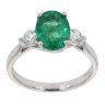 Platinum Emerald And Diamond Ring