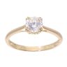 18ct Yellow Gold Single Stone Cubic Zirconia Ring