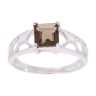 9ct White Gold Smokey Quartz Stone Set Ring