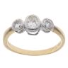 18ct Yellow Gold 0.50ct Brilliant And Oval Cut Diamond Trilogy Ring