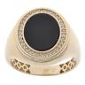 9ct Yellow Gold Cubic Zirconia and Onyx Oval Signet Ring