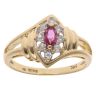 18ct Yellow Gold 0.20ct Diamond And Pink Sapphire Cluster Ring