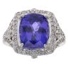 18ct White Gold 0.75ct Diamond And Tanzanite Cluster Ring