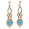 9ct Yellow Gold Turquoise Clogau Celtic Drop Earrings