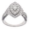 14ct White Gold 1.40ct Marquise And Brilliant Cut Diamond Cluster Ring