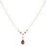 9ct Yellow Gold Garnet Drop Pendant and Chain 18"