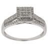 9ct White Gold 0.60ct Princess And Brilliant Cut Diamond Cluster Ring