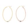 9ct Yellow, White and Rose Gold Oval Hoop Earrings